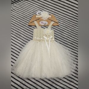 Elly & Emmy Dress and bow 0-6M 2pc Set